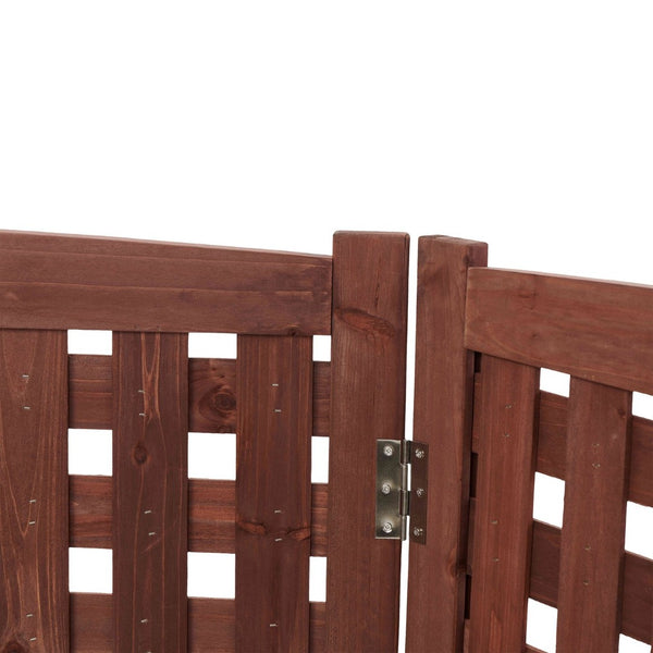 English Elm 3-panel Outdoor Slatted Wood Enclosure Screen for Ac Units Patios and Garden Areas Brown W2640P290517