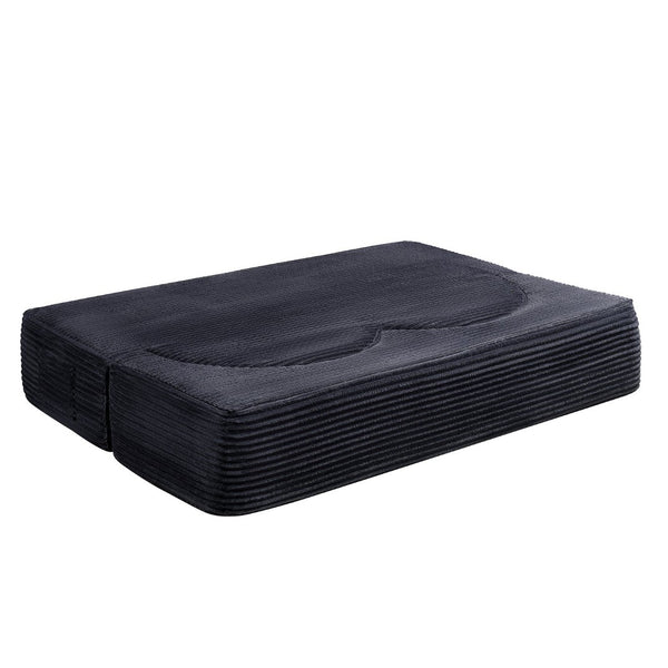 English Elm Folding Floor Futon Sofa Sleeper in Plush Teddy Velvet for Studio or Guest Rooms W3739P368636
