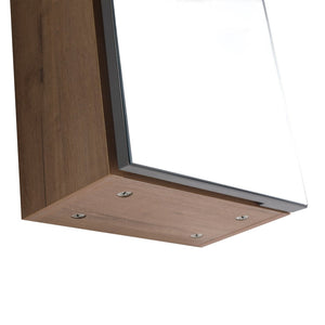 English Elm 10'' Wall Mounted Medicine Cabinet with Adjustable Glass Shelves and Jewelry Organizer W999P470283