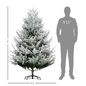English Elm Homcom 6 Foot Artificial Christmas Tree – Lifelike Pine With 795 Branches, Easy Setup & Durable Base W2225P249667