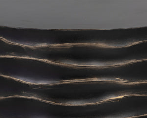 Sunpan Corey Round Coffee Table - Handcrafted Concrete with Brass Accents for Stylish Indoor & Outdoor Spaces Large - 32W x 32D x 16H