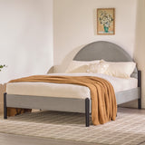 English Elm Walker Edison - Modern Upholstered Curved Headboard Queen Bedframe – Grey