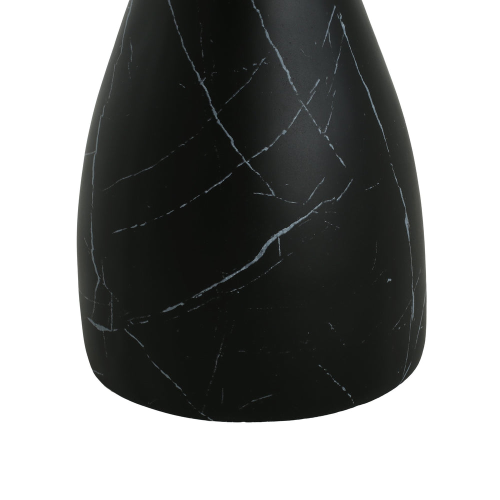 English Elm Christopher Knight Home® - Outdoor Travertine MGO Side Table Lightweight Concrete End Table with Black Marble Texture, Weatherproof Luxury for Patio and Balcony (26.25x23x23) N773P193923B