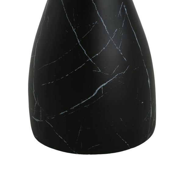 English Elm Christopher Knight Home® - Outdoor Travertine MGO Side Table Lightweight Concrete End Table with Black Marble Texture, Weatherproof Luxury for Patio and Balcony (26.25x23x23) N773P193923B