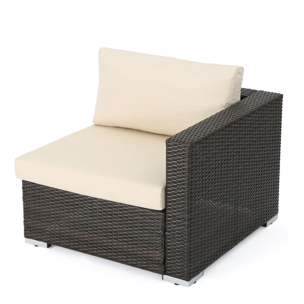 English Elm Christopher Knight Home® - SANTA SANTA ROSA Right Armchair Rattan Frame with Aluminum Accents — Weather-Resistant Stylish Seating Multi 65058.00ALUMBRN