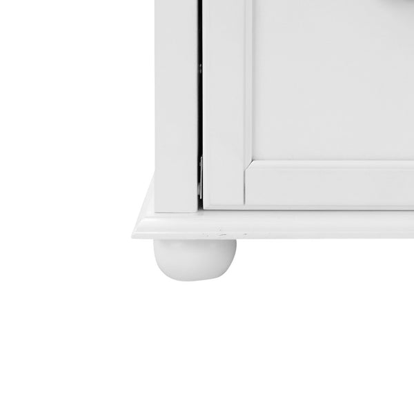 English Elm Modern Classic Hall Tree with Solid Poplar Feet, Double Hooks, Shoe Bench & Antique Hardware Organizer White W2275P210038