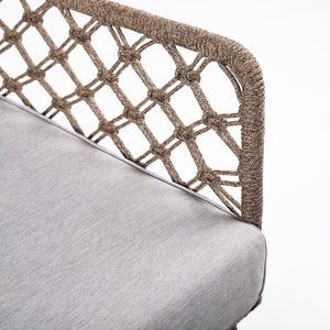 English Elm Marco Handcrafted Rope Woven Steel Lounge Chair Powder Coated for Patio or Living Room B2736P464889