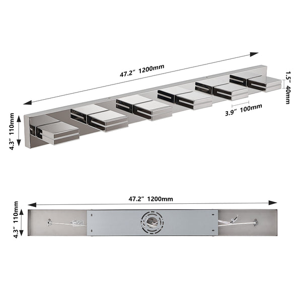 English Elm Modern Chrome Led Vanity Light - 6-Light Wall Sconce For Bright, Elegant Bathroom Illumination W2312P374922
