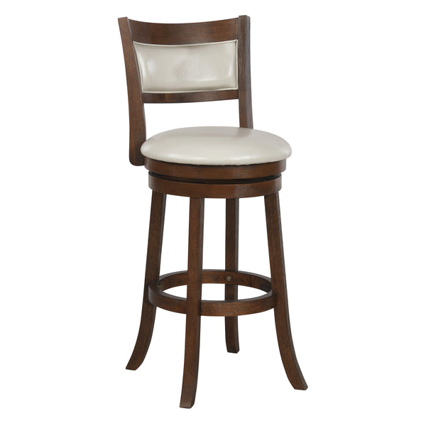 OSP Home Furnishings Swivel Stool 30" Cream / Dark Walnut Finish