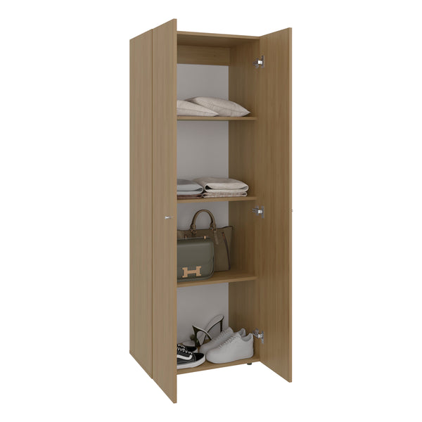 English Elm Home 2 Door Closet System Natural Oak – Compact 66.9" H Wardrobe with 4 Fixed Shelves, Durable Storage Solution B070P351133