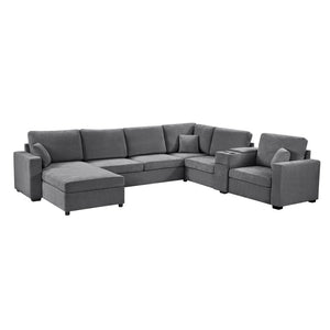 English Elm Swivel Barrel Accent Chair Chenille Tufted Round Club Seat for Living Room Lounge Grey N719S002350E