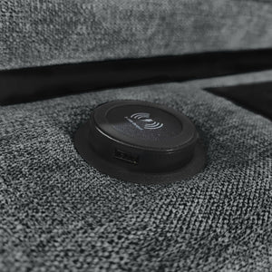 English Elm Convertible Sectional Sofa Bed with Dual Pull-Out Sleepers, Flip-Top Table, USB Ports & Storage Dark Gray N719S002090R