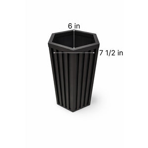 English Elm Hexagon Column Outdoor Planter Aluminum Wood Tone Finish Architectural Patio Accent B2755P499645