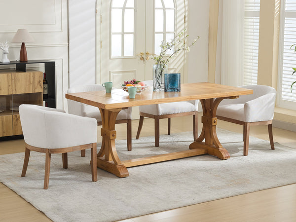 English Elm Mid Velvet Cantilever Dining Chairs Set of 2 — Mid Century Linen Upholstered Rattan Back, Chrome Base, DurableComfort Beige W1143P346923