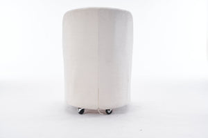 English Elm 058-Set Chenille Fabric Dining Chairs with 360° Swivel Wheels, Ergonomic Upholstered Seating, 250 lb Capacity Beige W527P242552