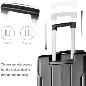 English Elm Hardshell Abs 2 Piece Luggage Set with Tsa Lock Spinner Wheels Carry on Travel Black N730P306666B