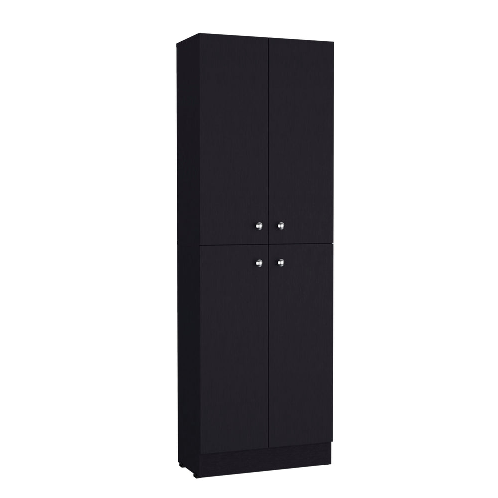 English Elm Lynch 71" Kitchen Pantry Cabinet Black – 4-Door Freestanding Storage with 5 Adjustable Shelves, Versatile B070P188841