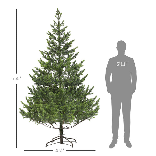 English Elm Homcom 7Ft Realistic Cedar Christmas Tree With 2901 Tips, Easy Setup, Durable & Safe For Holidays W2225P249641