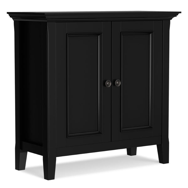 English Elm Amherst Solid Pine Low Cabinet Matte Black Finish Transitional Storage for Any Room B136P436063