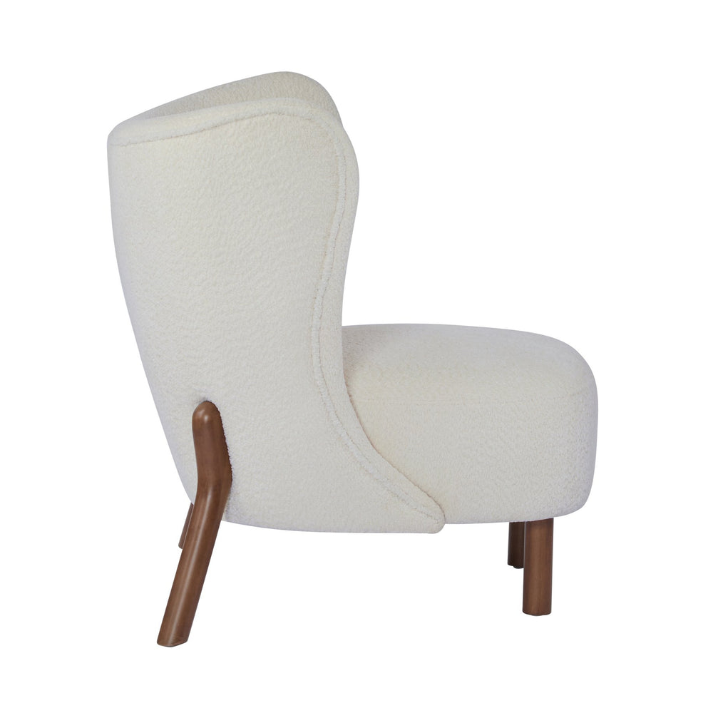 English Elm Christopher Knight Home® - Bella Plush Upholstered Armless Accent Chair with Curved Boucle Design, Birch Wood Legs, Cozy Support Off White 31 L x 27 W x 19 H N776P246078W