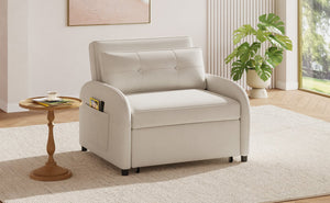 English Elm Christopher Knight Home® - (Old 3-in-1 Convertible Sleeper Sofa Bed with Pillow & Pocket, Compact Loveseat with Pull-Out Bed and Wheels Beige N765P34284849W