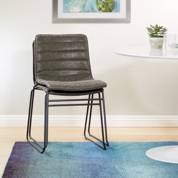 OSP Home Furnishings Halo Stacking Chair  - Set of 2 Charcoal