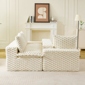 English Elm Luxury Turtle Velvet Multifunctional Sofa - Modular 4-Seater White/Green/Black/Pink, 400lb Capacity, Cozy Stylish Living Room Statement Piece W3371S00039