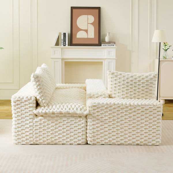 English Elm Luxury Turtle Velvet Multifunctional Sofa - Modular 4-Seater White/Green/Black/Pink, 400lb Capacity, Cozy Stylish Living Room Statement Piece W3371S00039