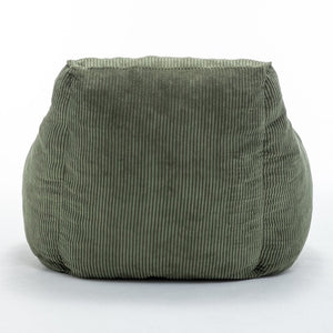 English Elm Giant Corduroy Bean Bag Sofa with Armrests Foam Filled Cozy Adult Lounge Chair Green W2200P442802