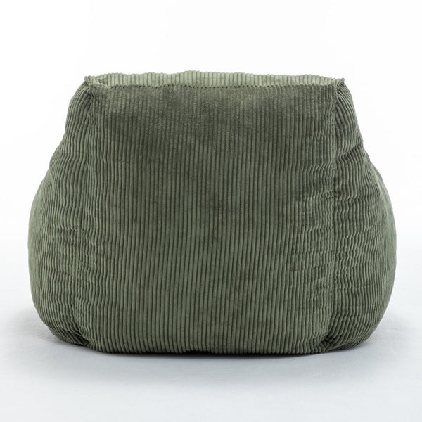 English Elm Giant Corduroy Bean Bag Sofa with Armrests Foam Filled Cozy Adult Lounge Chair Green W2200P442802