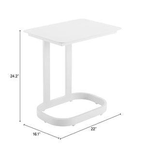 Zuo Modern Friss End Table - Modern Aluminum Design For Versatile Living Spaces, Perfect For Hospitality Use White Aluminum 704066-zuo-modern