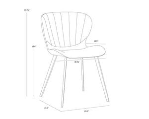 Sunpan ARABELLA Dining Chair - Stylish Bravo Cognac & November Grey, Compact Design for Modern Spaces 109537