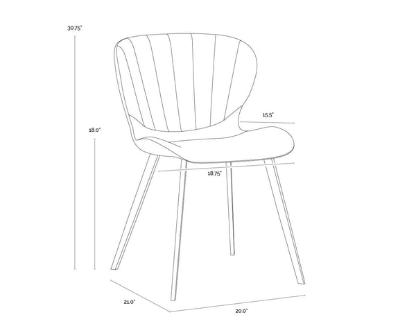 Sunpan ARABELLA Dining Chair - Stylish Bravo Cognac & November Grey, Compact Design for Modern Spaces 109537