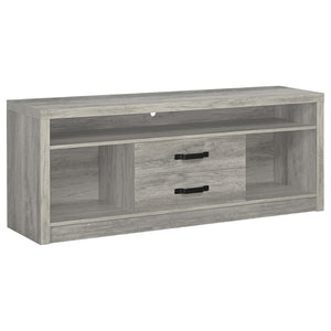 English Elm Conifer Three Piece Media Center with Driftwood Laminate Finish for Modern Living Rooms B062S01436