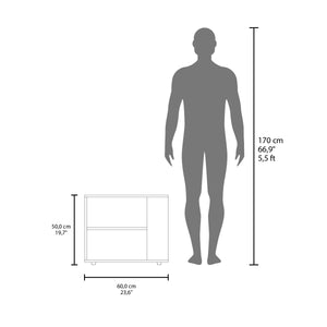 English Elm Sideboard modern engineered wood console with 2 spacious shelves, compact sturdy minimalist design White 29.13 L x 16.93 W x 4.33 H B097P296817