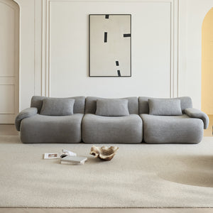 English Elm Modular Sectional Sofa - Space-Saving Light Gray Couch For Small Living Rooms & Bedrooms, Comfy Design W3622S00006