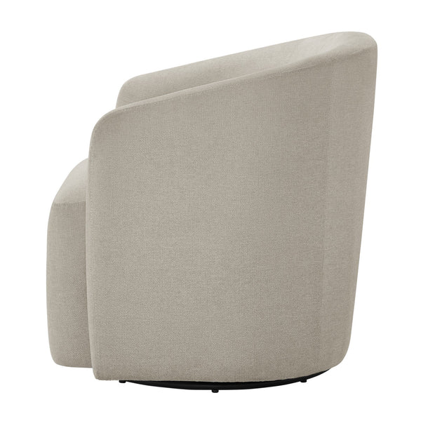 English Elm Ardena Sea Oat Swivel Barrel Chair Beige — Durable Commercial-Grade Fabric, Pocket Coil Seat, 360° Swivel B050P322592