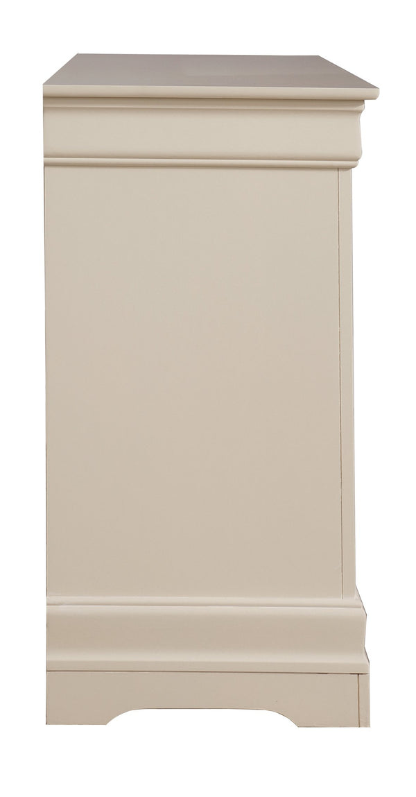 English Elm Louis Louis Phillipe G3160-BC 4 Drawer Chest with Carved Bases Curved Mouldings and Durable Drawers Beige 37 L x 62 W x 20 H B078108224