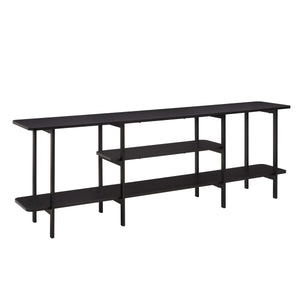 English Elm Celine 71" Console Table with 3 Shelves for TVs up to 60" – Sturdy MDF Top & Steel Legs, Stylish Display Solution Black B365P397668