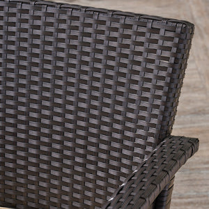 English Elm Christopher Knight Home® - ST LUCIA CHAIR Stylish PE Rattan Patio Seat with Iron Frame, Waterproof Fabric, Compact 28.25x25.5x17 Brown+Tan 54676.00BRN