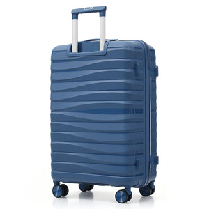 English Elm Premium Polypropylene Hard Shell Luggage Set Three Piece with Tsa Locks Spinner Wheels Blue N726P460073N