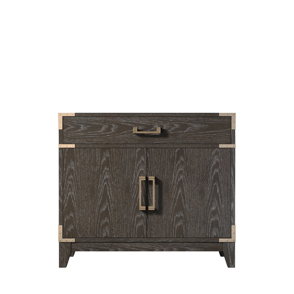 English Elm Brown Oak Single-Sink Vanity - 36" Wide, Stylish Storage, Soft-Close, Fully Assembled For Easy Setup B2731P259774