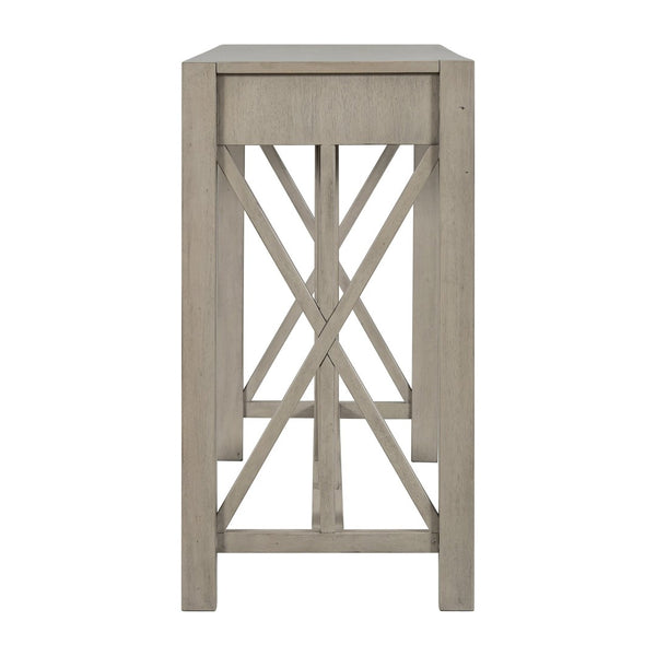 English Elm U_Style 60'' Acacia Veneer Console Table With 4 Drawers & Open Shelf - Modern Farmhouse Design! N711P289747D-GIGA