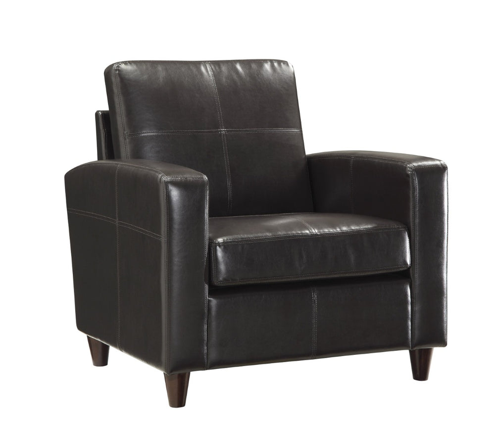 OSP Home Furnishings Club Chair in Sustainable Bonded Leather with Espresso Legs for Home Library or Office SL2811-EC1