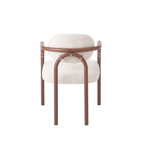 English Elm Indoor Beige Upholstered Dining Chairs Set of 2 with Woodgrain Metal Frame Walnut N772P390411W
