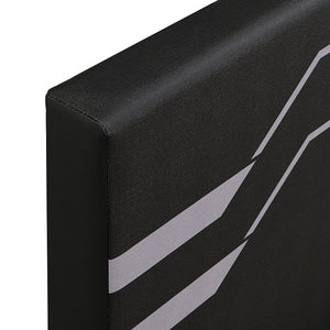 English Elm Modern Cyberpunk Queen Platform Bed Hydraulic Storage Pu Upholstered Gaming Frame Black+ Gray SF000205AAE
