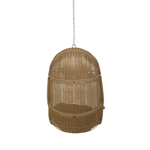 English Elm Christopher Knight Home® - Berkshire Cozy Hanging Chair With 8Ft Chain - Stylish Wicker Design, Plush Cushions & Versatile Use 70842.00BLK
