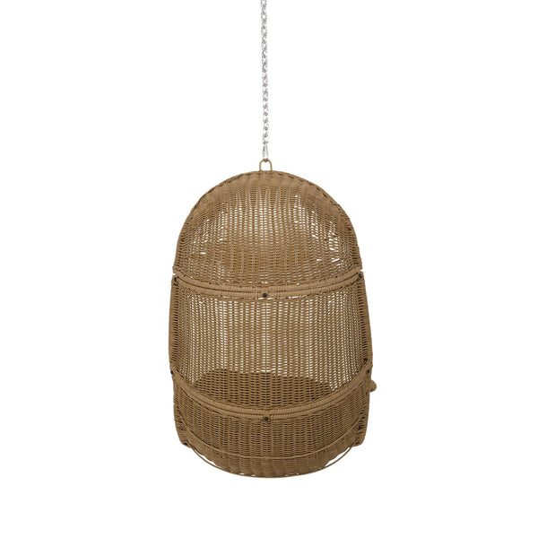 English Elm Christopher Knight Home® - Berkshire Cozy Hanging Chair With 8Ft Chain - Stylish Wicker Design, Plush Cushions & Versatile Use 70842.00BLK