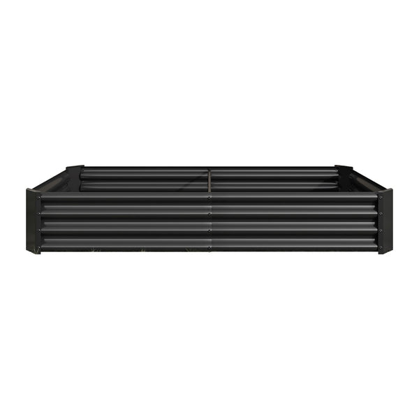 English Elm 2pcs Galvanized Steel Raised Garden Beds Rust Resistant Outdoor Planter Set Black W840P478536