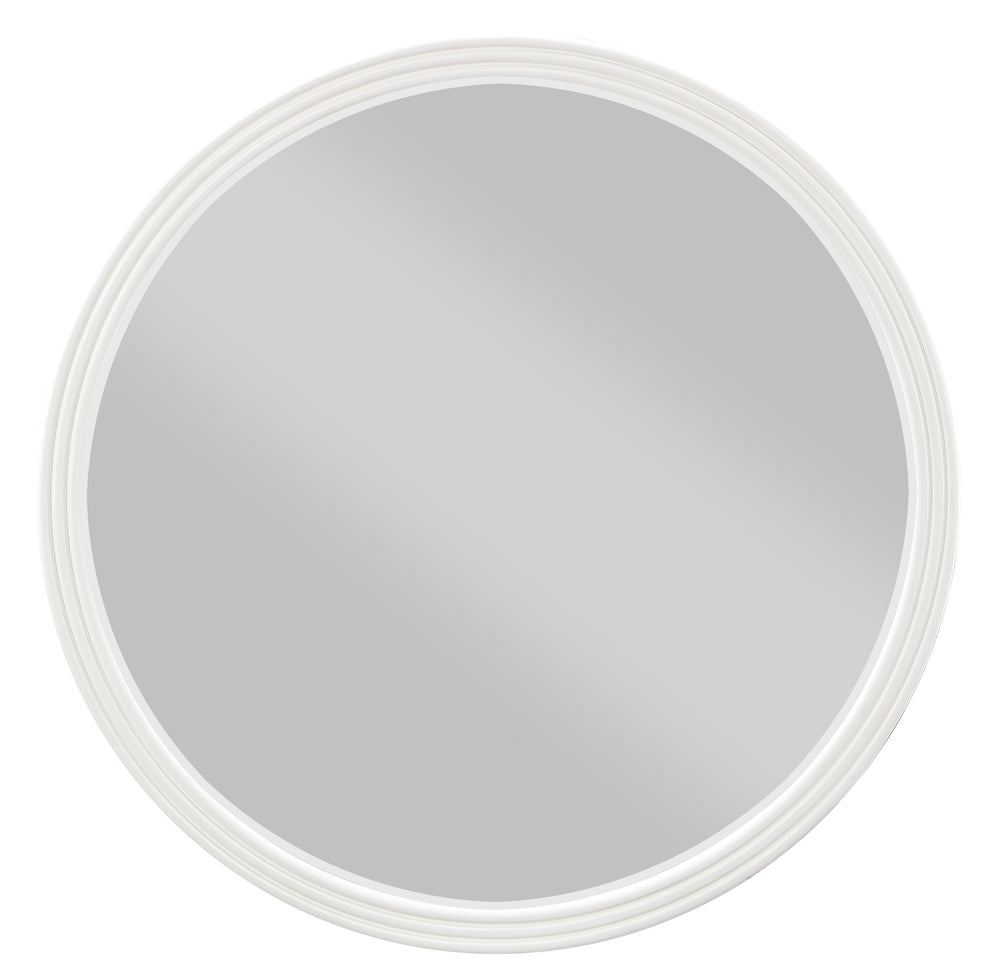 English Elm Carena Gray Round Mirror — 32" Inner Diameter, Poplar Frame, Modern Minimalist Wall Accent for Home Decor B2726P247221